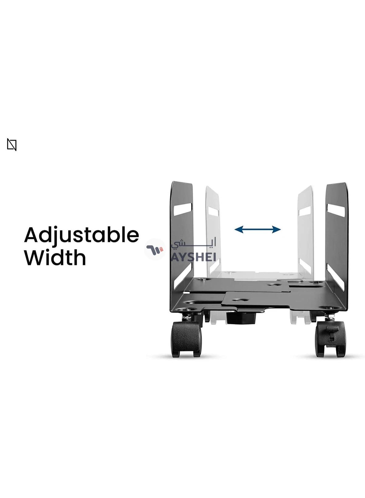 Mobile CPU Stand Desktop Computer Tower Cart with Caster Wheels (Black)-5-5