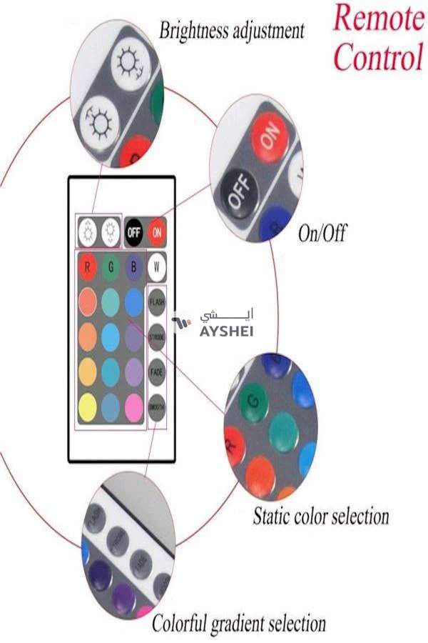 Generic 12V Car Interior Atmosphere Lights decoration lamp-7 colors with remote control