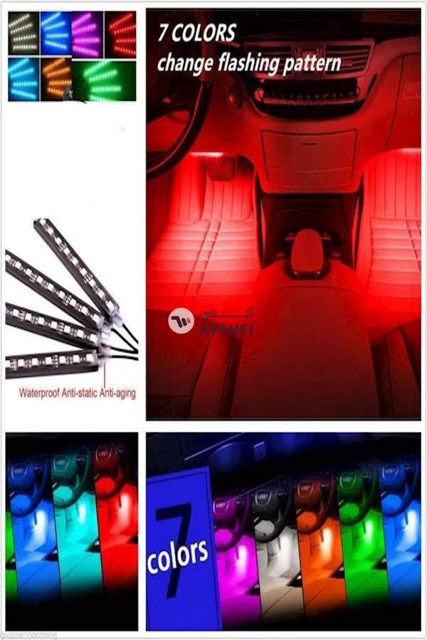 Generic 12V Car Interior Atmosphere Lights decoration lamp-7 colors with remote control