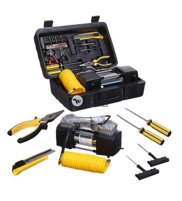 Camel Air Compressor Tyre Double Cylinder Inflator Heavy Duty Pump With Car Emergency Kit