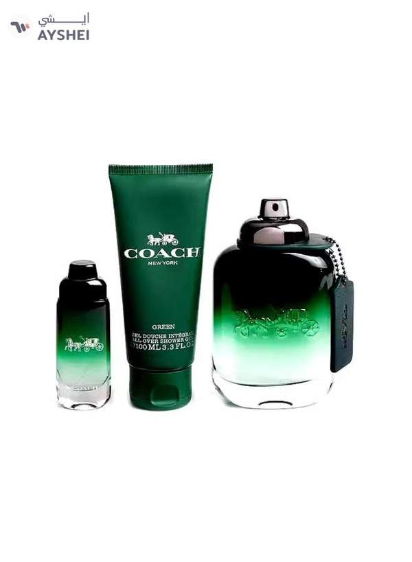 COACH Green For Men Set Edt 100Ml + Edt 15Ml + All-Over Shower Gel 100Ml
