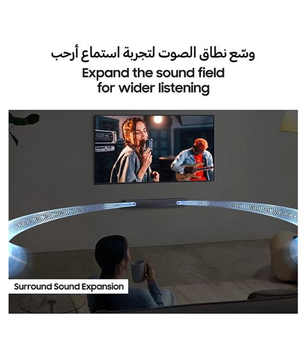 Samsung B-series Soundbar, B400F, 2.0 ch, Subwoofer, 2.0ch Sound with Built-in Woofer, One Remote Control, Surround Sound Expansion, Bluetooth TV connection,(2025 - UAE Version)