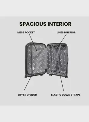 British Tourister 3 Piece Polypropylene Hard Side Spinner Luggage Trolley Set 20/24/28 Inch - Black
