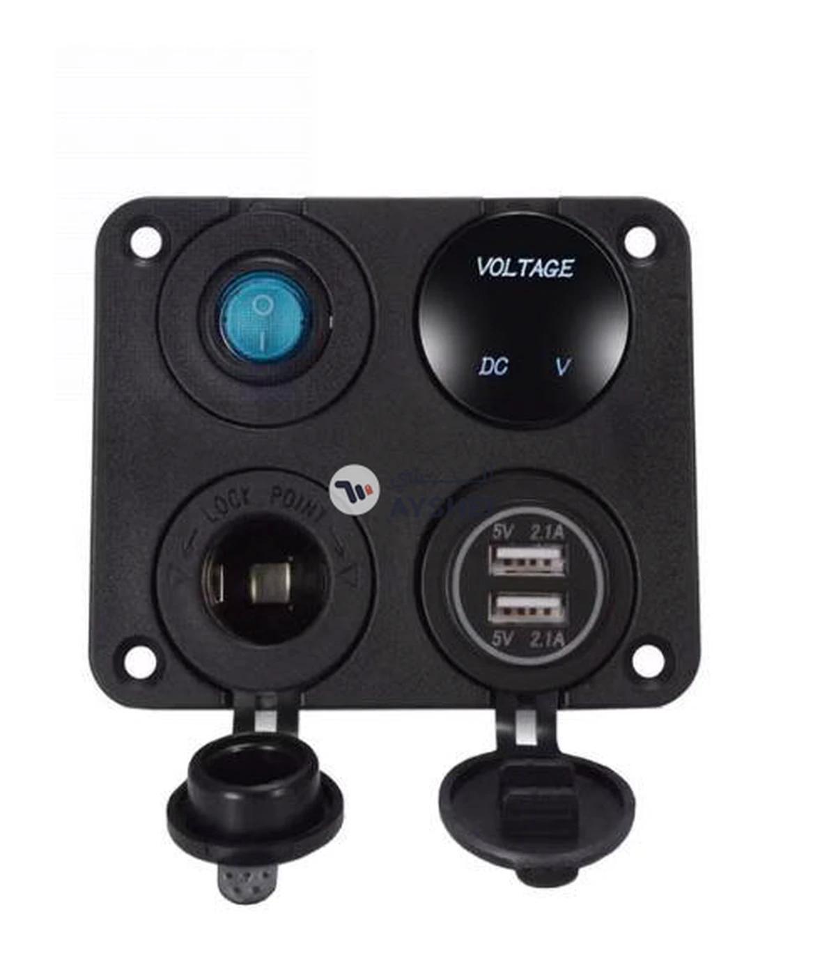 Bluelans Dual USB Car Charger Voltmeter LED Power Socket-1-1