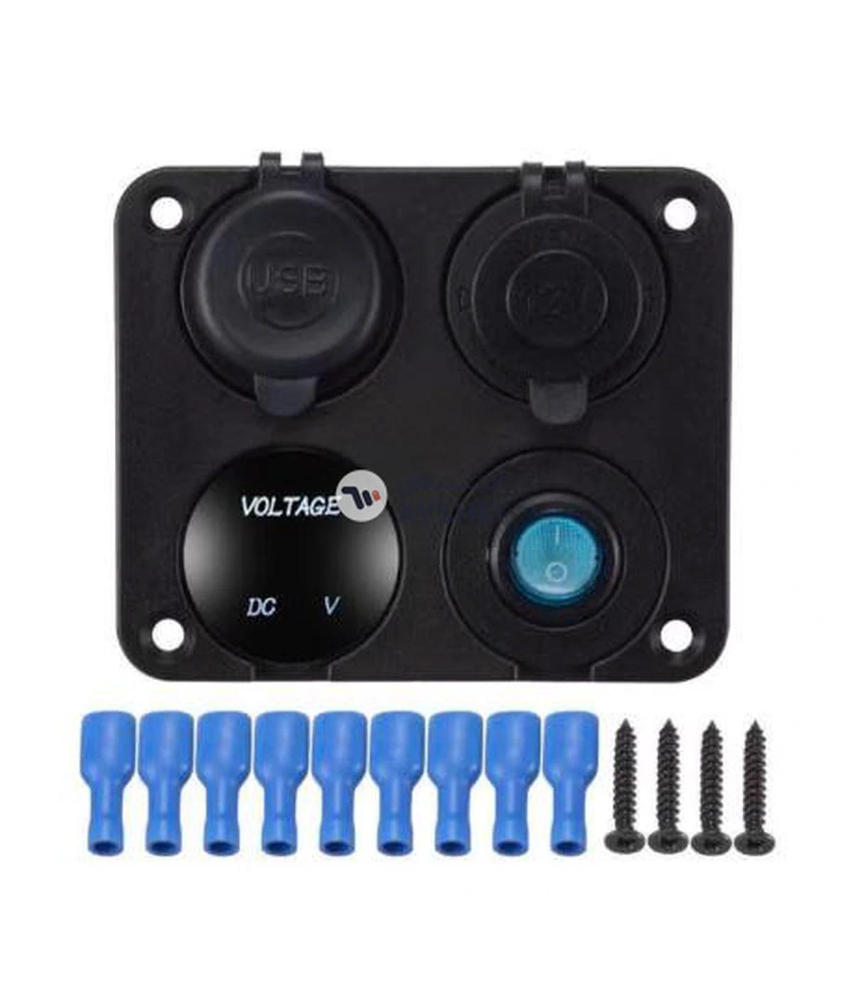 Bluelans Dual USB Car Charger Voltmeter LED Power Socket-2-2
