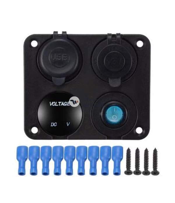 Bluelans Dual USB Car Charger Voltmeter LED Power Socket