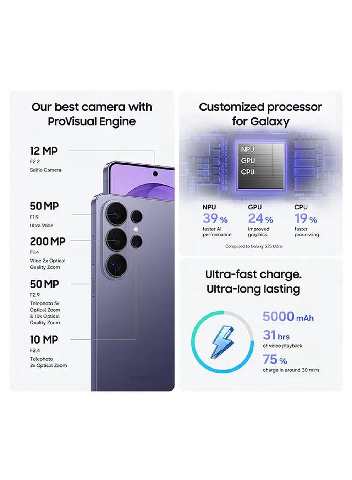 Samsung Galaxy S26 Ultra Dual SIM White 12GB RAM 512GB 5G - Middle East Version-0-portrait