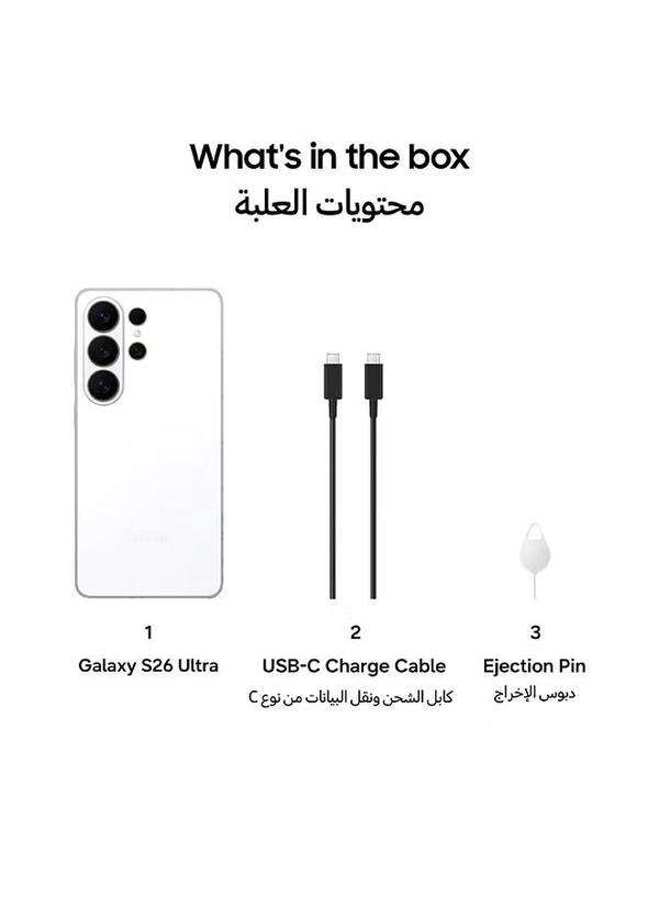 Samsung Galaxy S26 Ultra Dual SIM White 12GB RAM 512GB 5G - Middle East Version