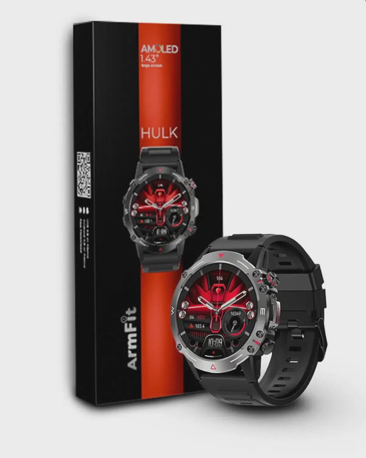 ARMFIT Hulk Smartwatch For Men, AMOLED Always On Display Bluetooth Calling Waterproof Fitness Watches Compatible With Android iOS Black-4-4