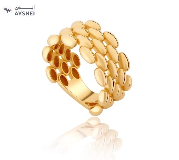 Century Gold Beaded Stack 18K Gold Ring