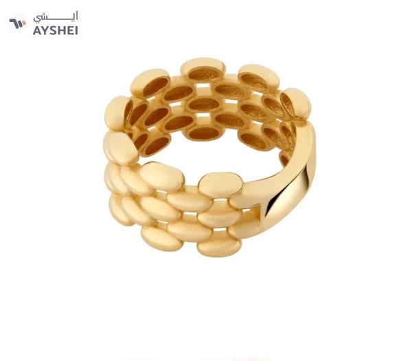 Century Gold Beaded Stack 18K Gold Ring