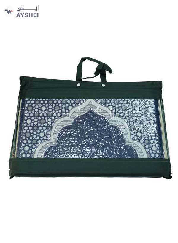 Yuwell Foldable Prayer Mat with Back Support & Carrying Bag, 2-in-1 Prayer Rug Sajadah, Anti-Slip Islamic Salah Mat 110×60CM for Men & Women, Portable Ramadan & Eid Gift Blue