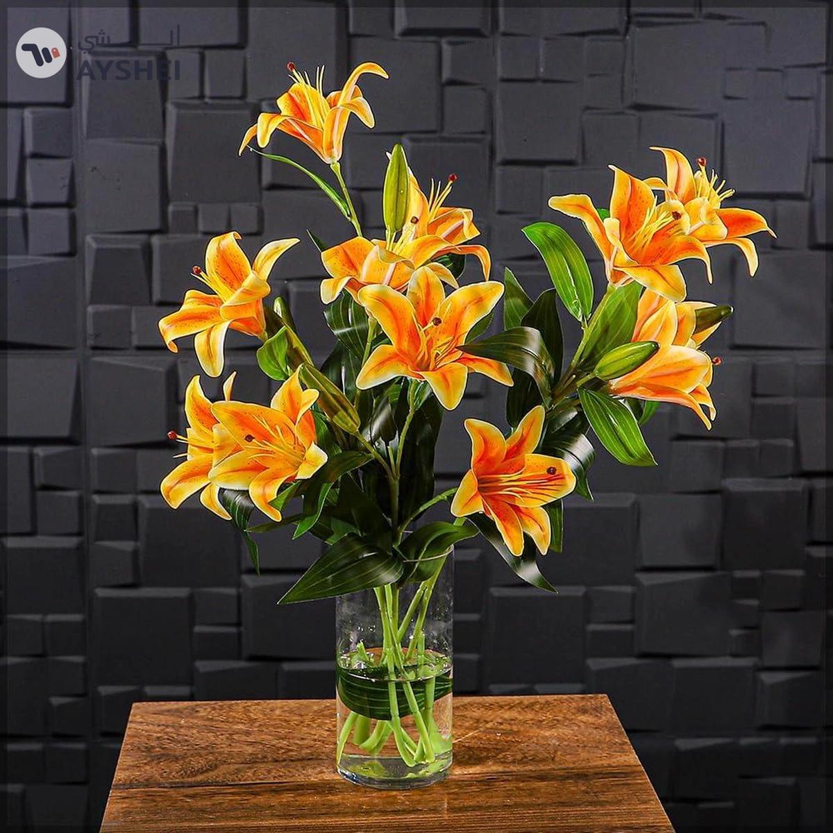 Yatai 2pcs Nearly Natural Lily Flowers Small for Vase Filling and Flower Arrangements -0-portrait