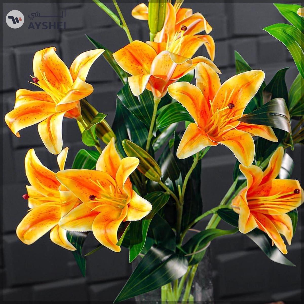 Yatai 2pcs Nearly Natural Lily Flowers Small for Vase Filling and Flower Arrangements -4-4