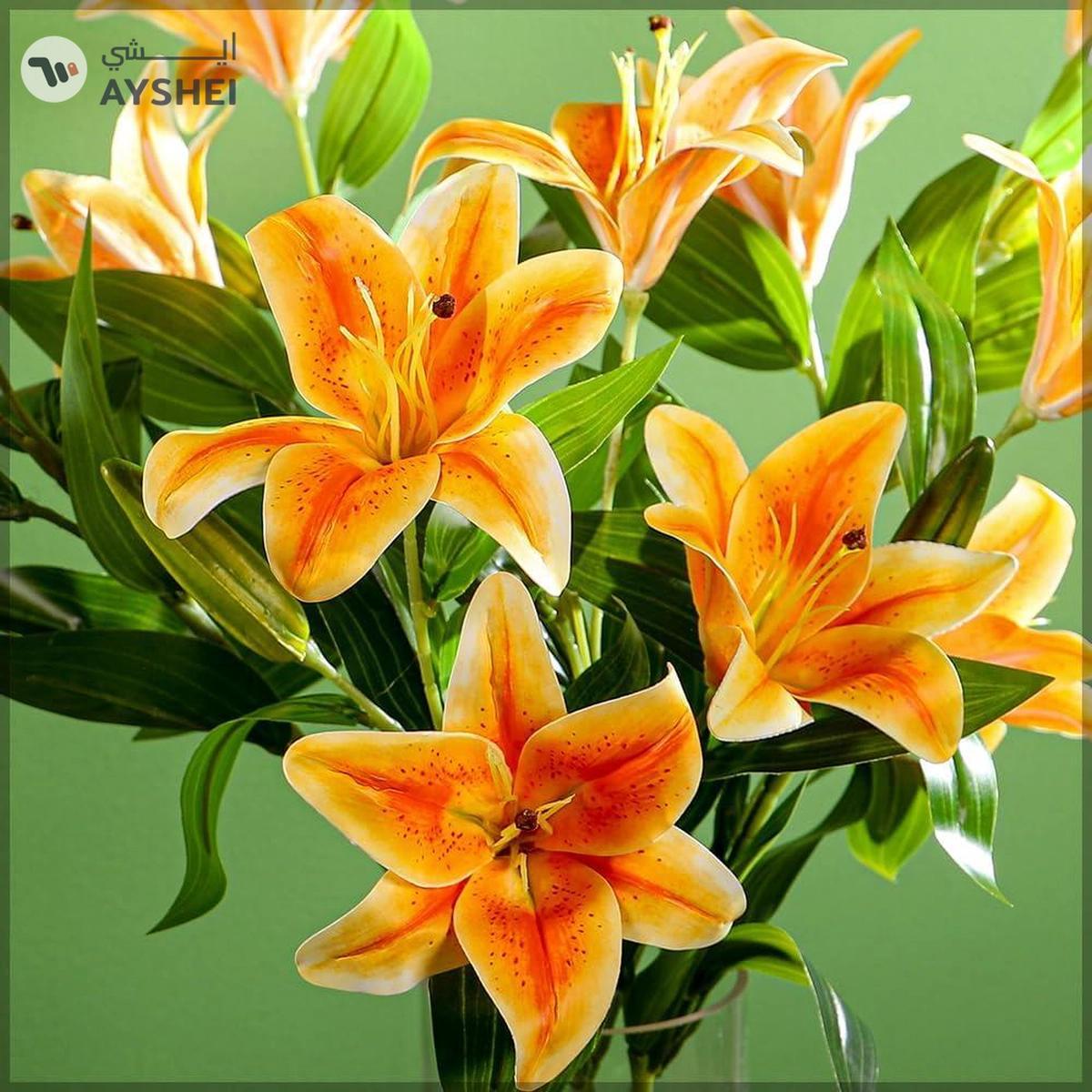 Yatai 2pcs Nearly Natural Lily Flowers Small for Vase Filling and Flower Arrangements -5-5