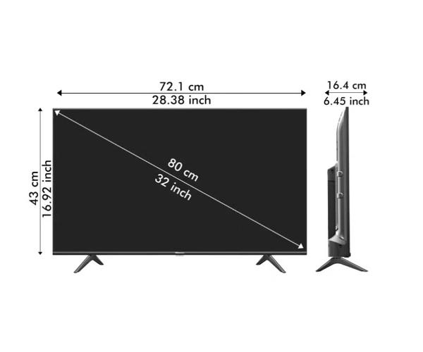 Hisense 32 Inch HD Smart TV, with Natural Colour Enhancer, DTS Virtual X, VIDAA U5 OS, Youtube, Netflix, Freeview Play & WiFi (2021 NEW) 32A4G Black