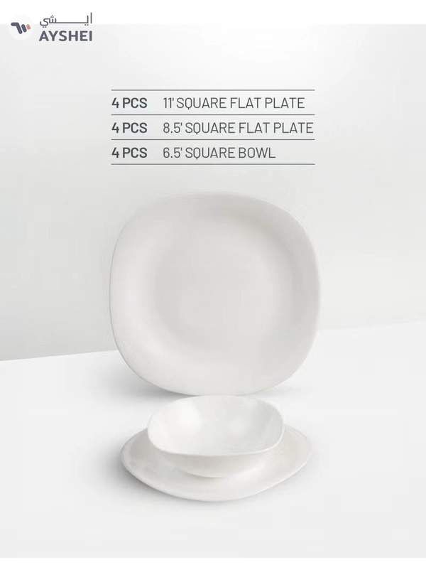 Delcasa 12 Piece Opalware Dinner Set- DC3463