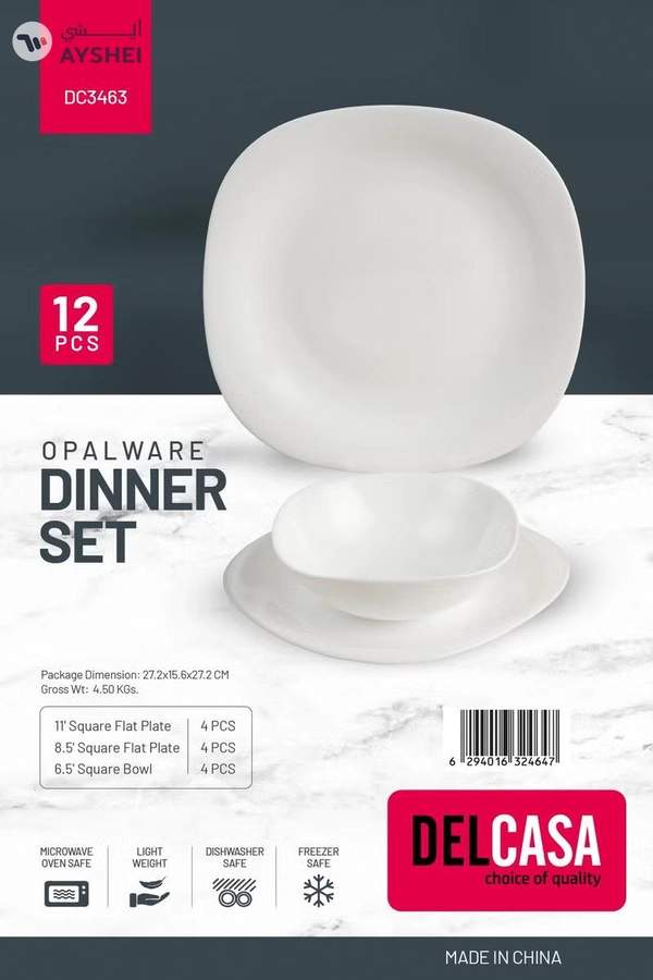 Delcasa 12 Piece Opalware Dinner Set- DC3463