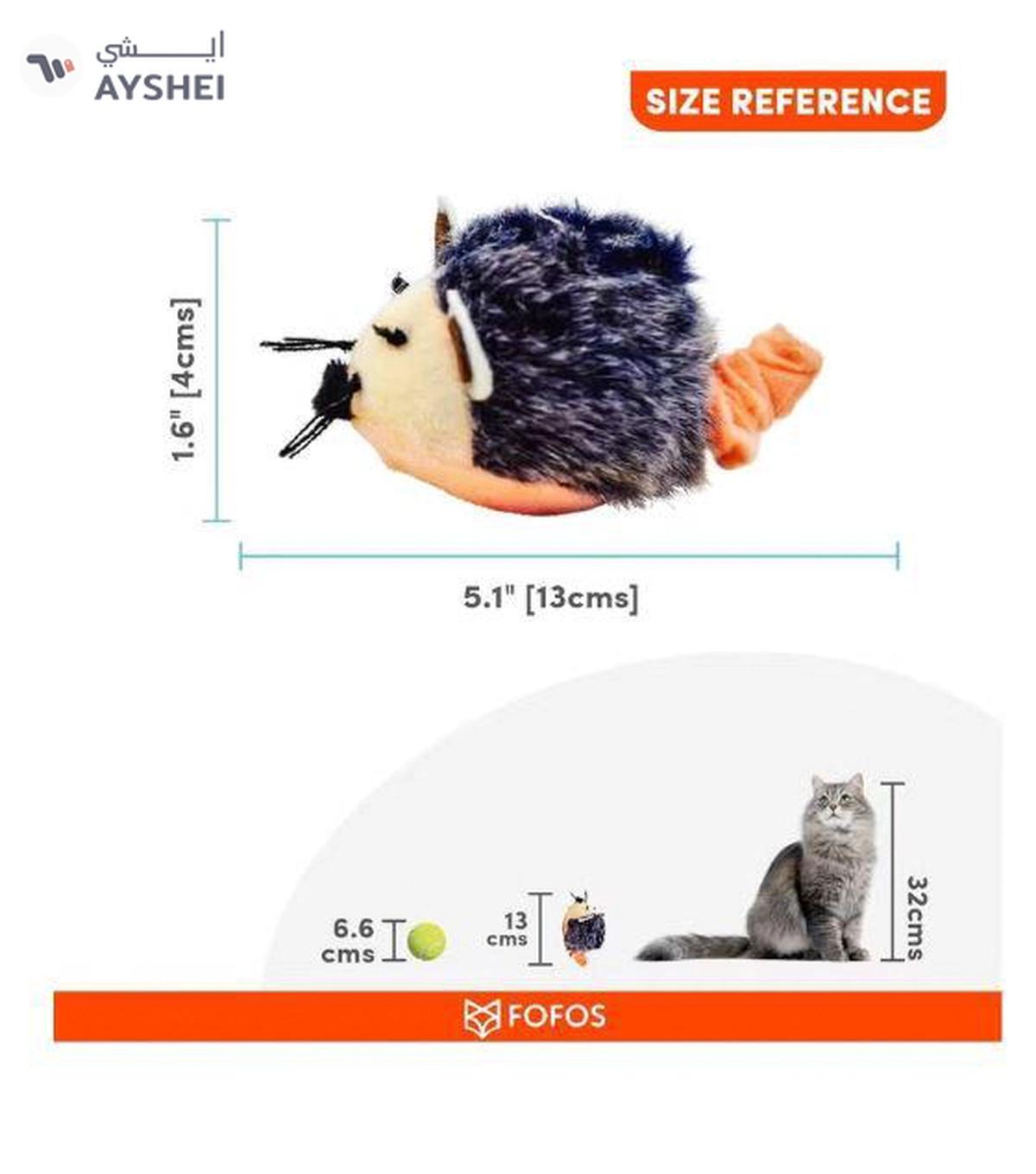 FOFOS Pull String & Sound Chip Grey Shaking Mouse Cat Toy-1-portrait