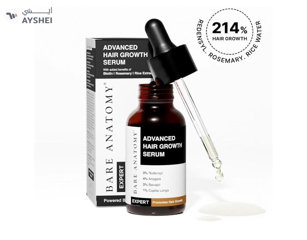 Bare Anatomy Advanced Hair Growth Serum | 3% Redensyl + 4% Anagain + 3% Baicapil + 1% Capilia Longa, Rosemary, Biotin & Rice Extract | Hair growth & Hair fall control serum for Women & Men | 30mL-0-landscape