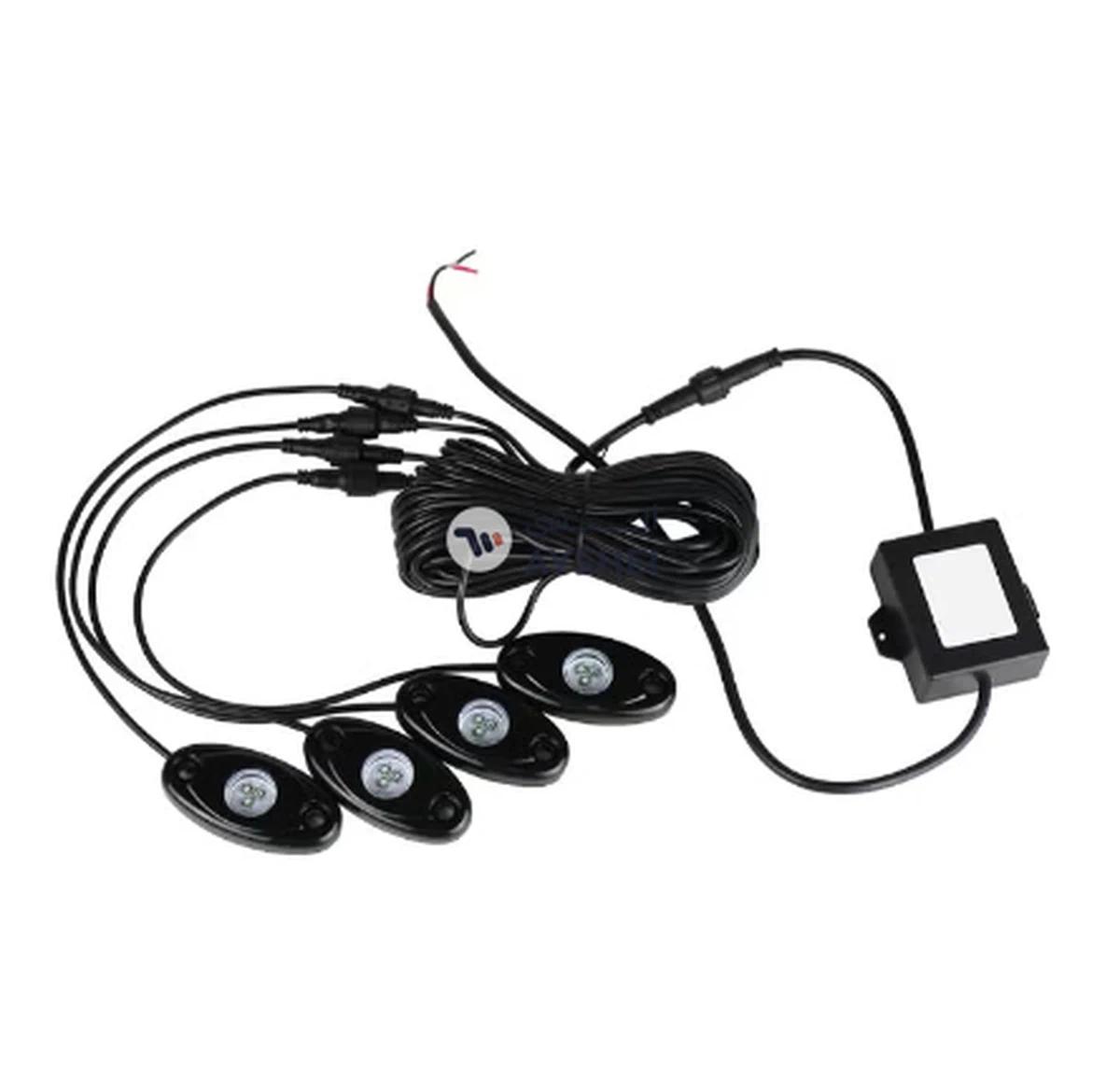 Generic 4-Piece Waterproof Wireless LED Rock Light Set For Jeep-0-0