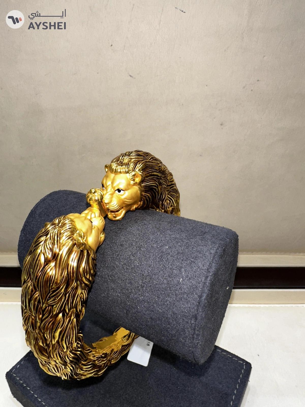 Exquisite 22 Carat Gold Lion King Bangle - Ayshei Auction-1-portrait