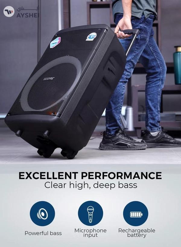 GEEPAS Rechargeable and Professional Trolley Speaker