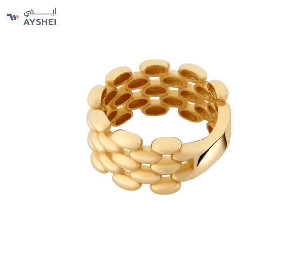 Century Gold Beaded Stack 18K Gold Ring