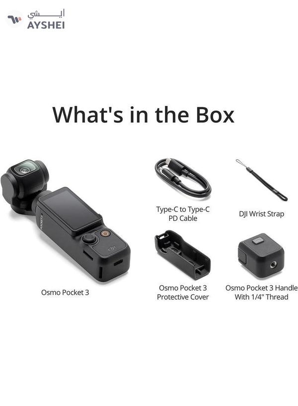 DJi Osmo Pocket 3 Vlogging Camera With 1-Inch CMOS & 4K/120fps Video 3-Axis Stabilization Fast Focusing Face/Object Tracking 2-Inch Rotatable Touchscreen Small Video Camera For Photography Youtube