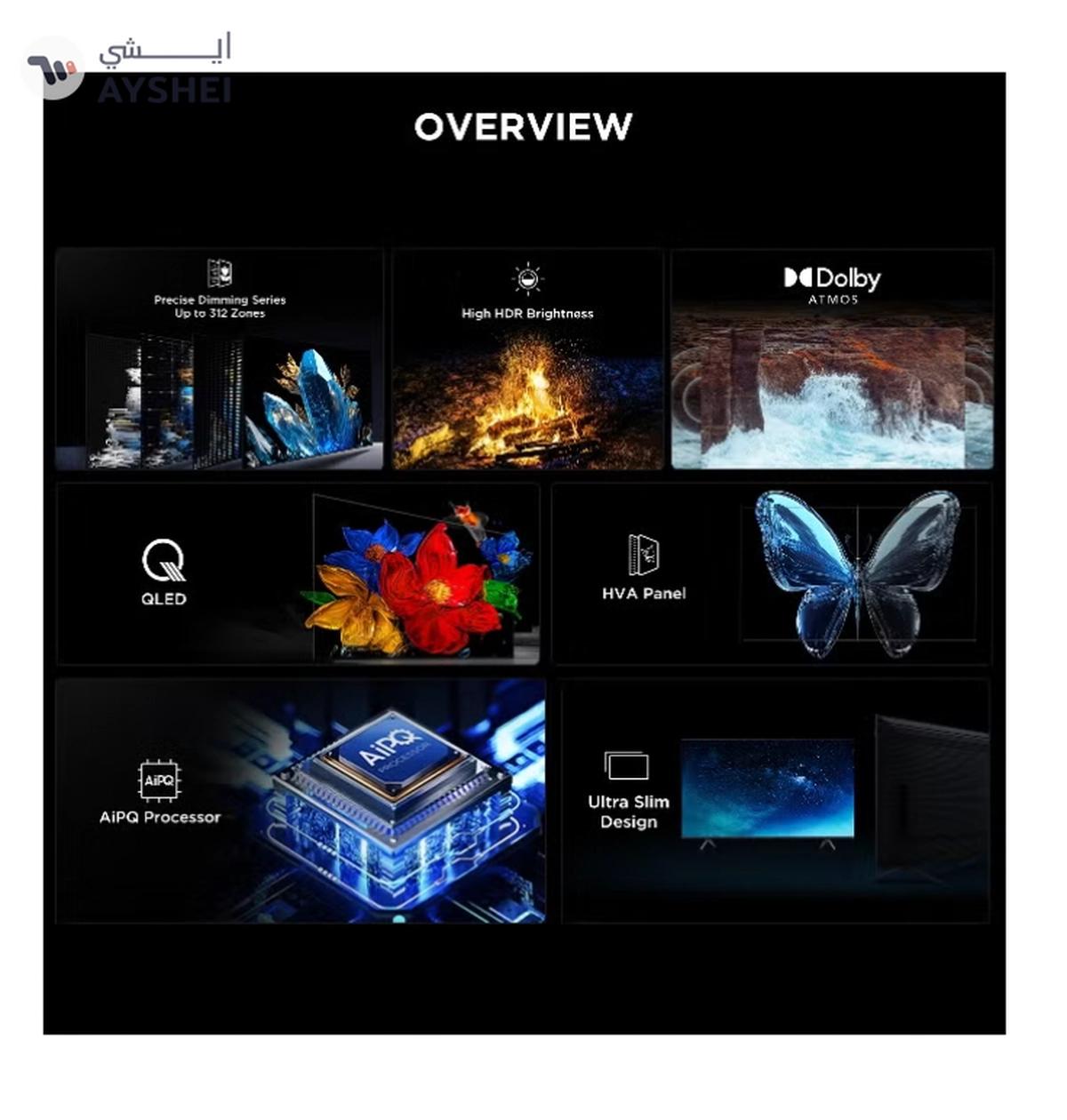 TCL Television 75 Inch Smart TV 4K QD-Mini LED Colorful Quantum Crystal HDR 10+ Gaming Google TV, 144Hz Native Refresh Rate, ONKYO 2.1 Hi-Fi, Dolby Atmos, AI Mode, (2025 Model) 75C6K Black-1-1