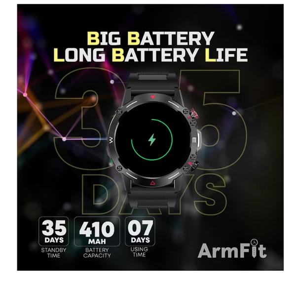 ARMFIT Hulk Smartwatch For Men, AMOLED Always On Display Bluetooth Calling Waterproof Fitness Watches Compatible With Android iOS Black