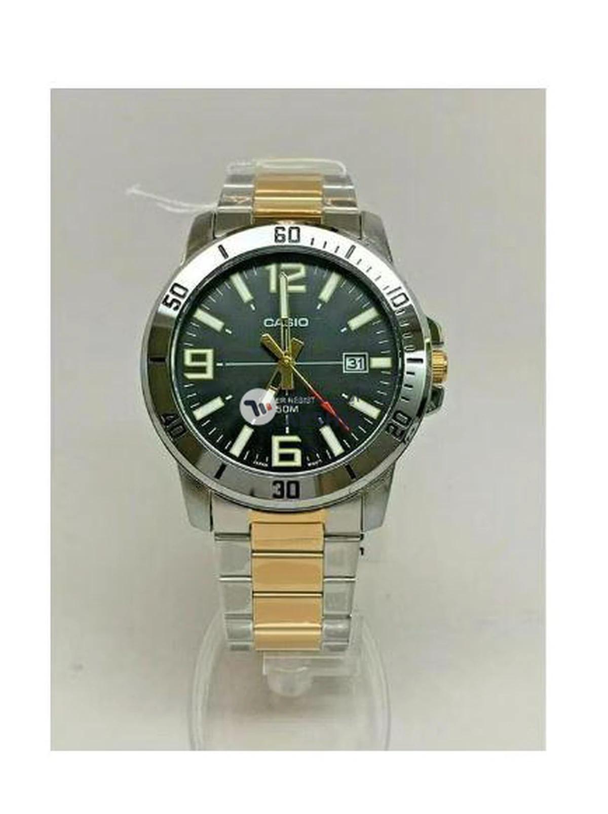 CASIO Men's Stainless Steel Analog Wrist Watch For Men MTP-VD01SG-1B-0-portrait