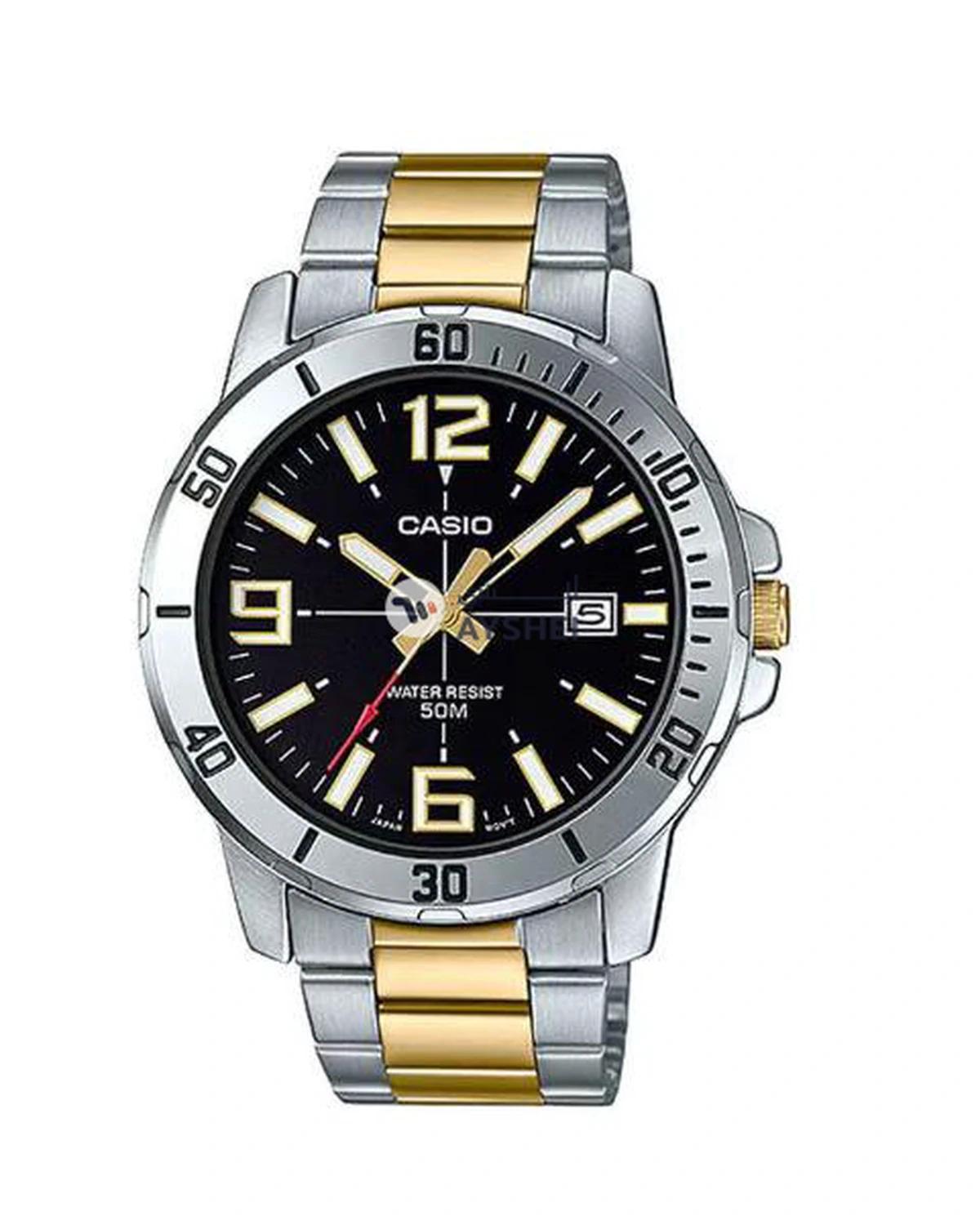 CASIO Men's Stainless Steel Analog Wrist Watch For Men MTP-VD01SG-1B-0-portrait