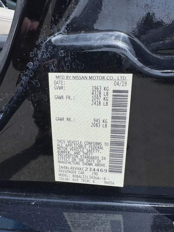 Nissan Altima SL 2019, American Specs - Excellent Condition