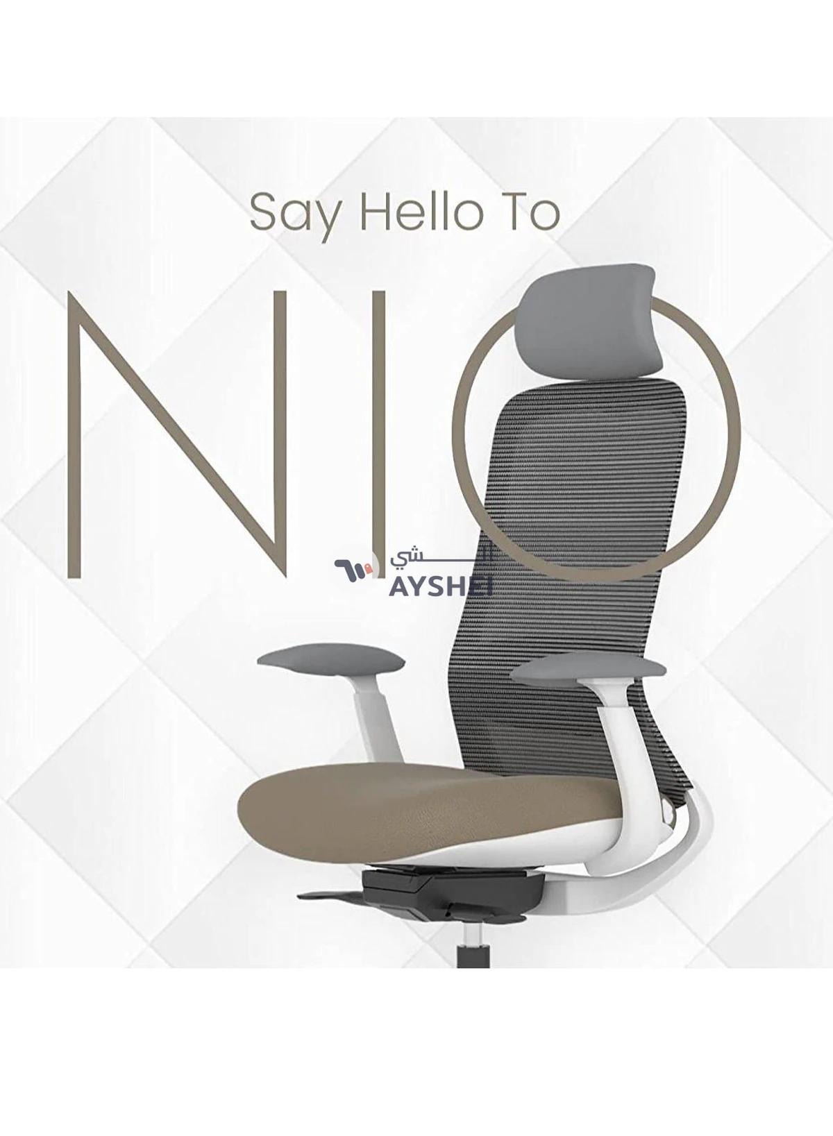 NIO Chair Ergonomic Design Premium Office Computer Chair adjustable features Navodesk Beige Grey-1-1