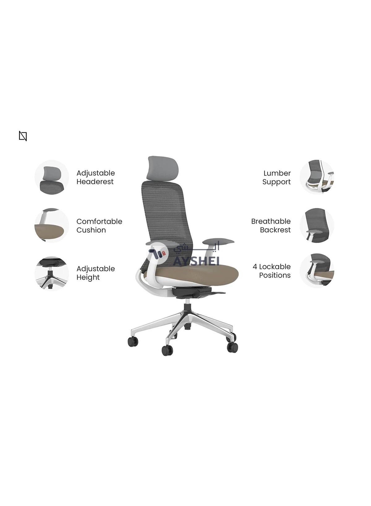 NIO Chair Ergonomic Design Premium Office Computer Chair adjustable features Navodesk Beige Grey-3-3