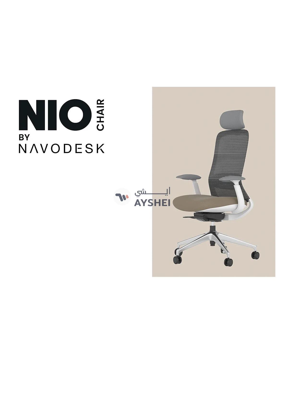 NIO Chair Ergonomic Design Premium Office Computer Chair adjustable features Navodesk Beige Grey-4-4