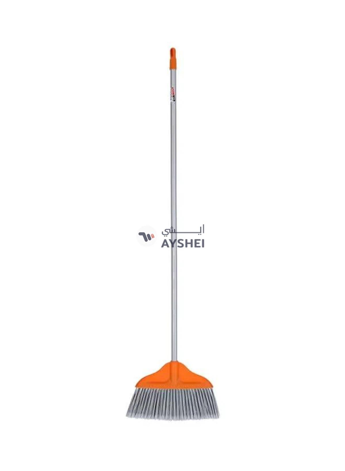 DELCASA Wooden Handle Broom Grey/Orange-0-0