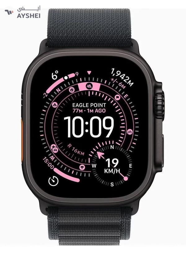 Apple Watch Ultra 3 GPS + Cellular 49mm (TDRA Version) Black Titanium Case With Black Alpine Loop - Large