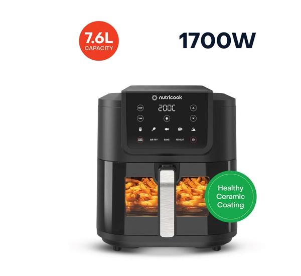 Nutricook Air Fryer Slim XL,7.6L, 2.4KG, Extra-Large Basket