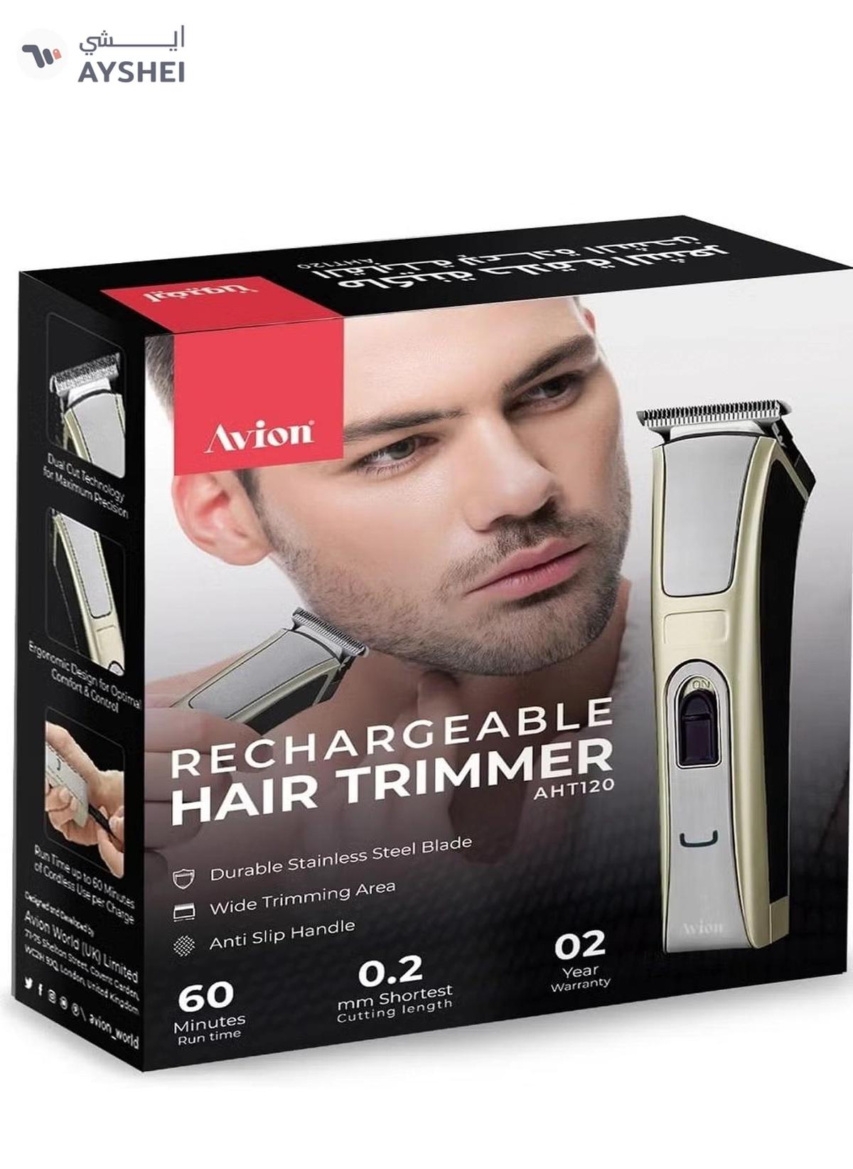 Avion Professional Hair Trimmers, Cordless Electric Shaver, For Face & Body, With 4 Combs, 60 Minutes Continuous Operation, Charge Indicator | AHT120-1-portrait