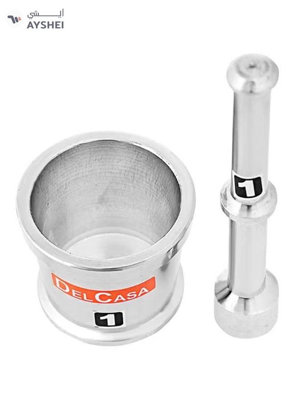 DELCASA Stainless Steel Mortar & Pestle Small Silver