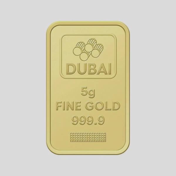 Dubai Gold 5 Grams Pure 999.9 Fine Gold Bar - Variable Design