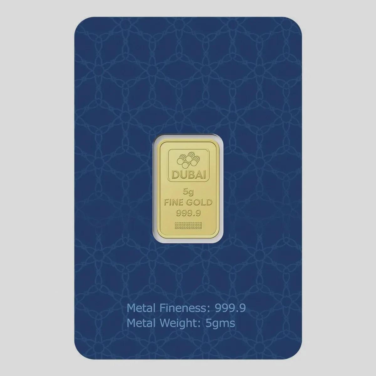 Dubai Gold 5 Grams Pure 999.9 Fine Gold Bar - Variable Design-1-1