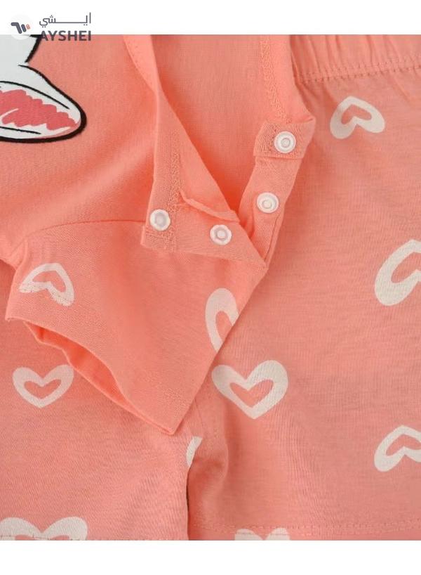Babyqlo Printed T-Shirt And Shorts Set Peach
