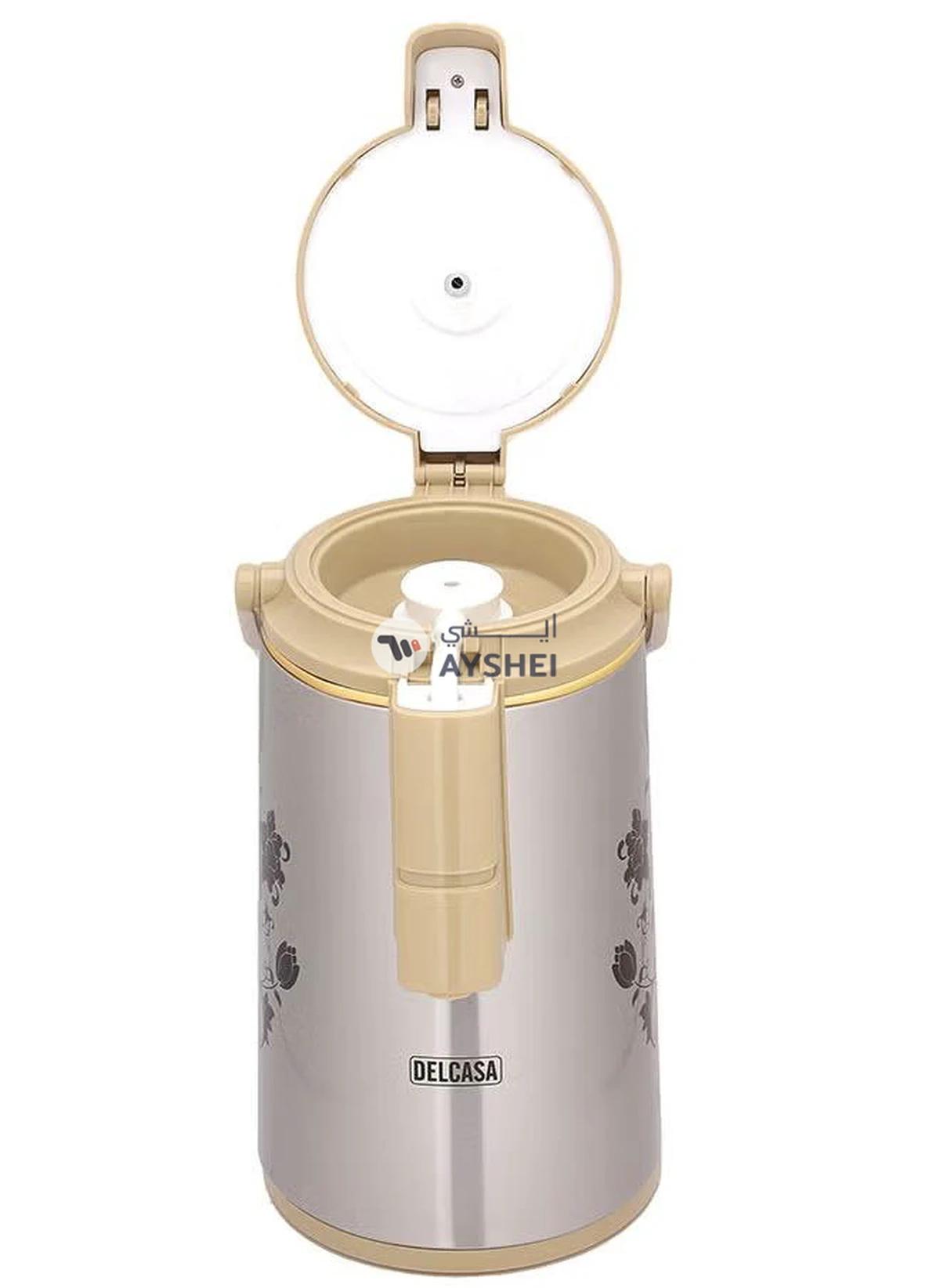 DELCASA 3000 ML Airport Flask with Double Wall Vacuum Insulation and Pump Mechanism-DC2343-0-portrait