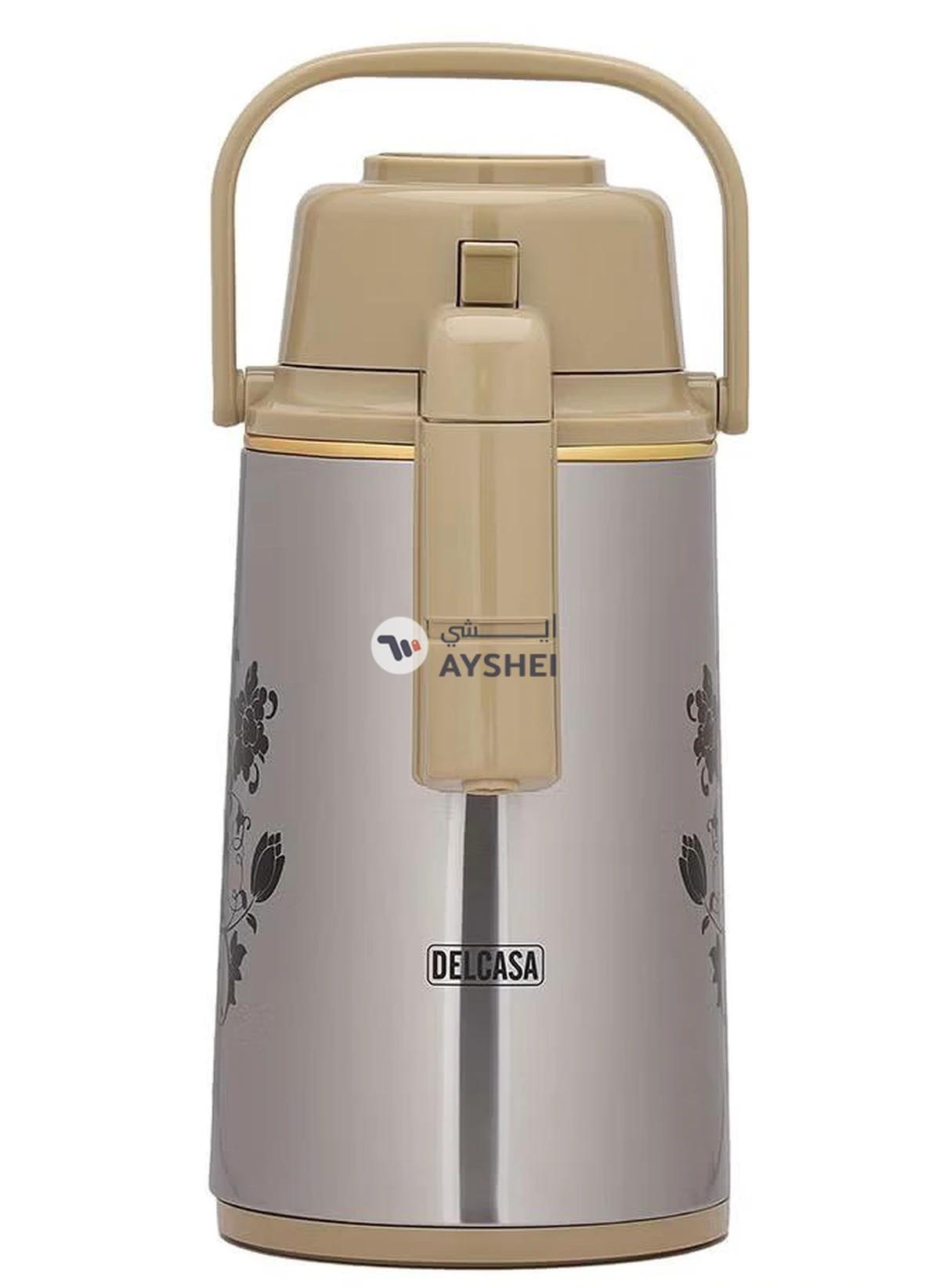 DELCASA 3000 ML Airport Flask with Double Wall Vacuum Insulation and Pump Mechanism-DC2343-2-2