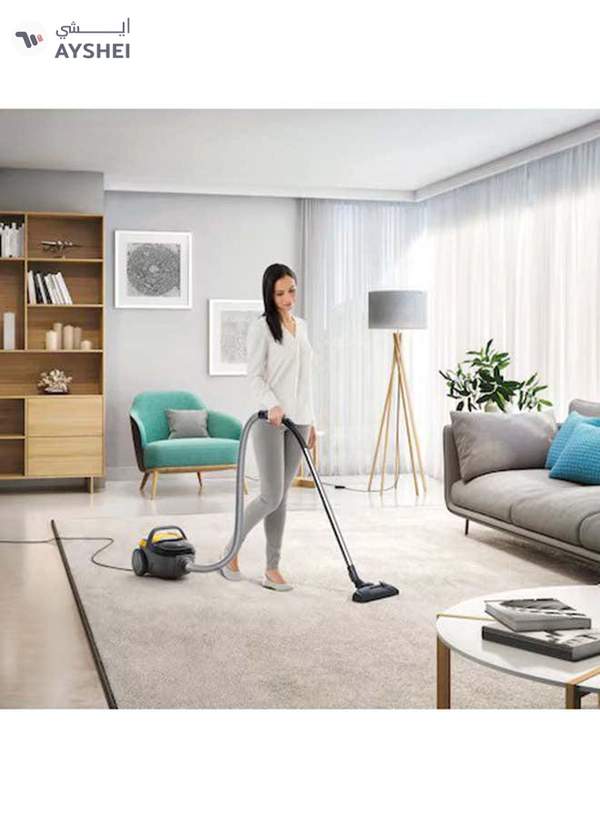 Electrolux CompactGo Bagless Canister Vacuum Cleaner, Light Weight With 2-In-1 Performance Nozzle, Hygienic HEPA Filter For Clean And Healthy Home, Easy-Empty Dust Container, Ideal For Home 1500 W Z1230 Sunflower Yellow/Black