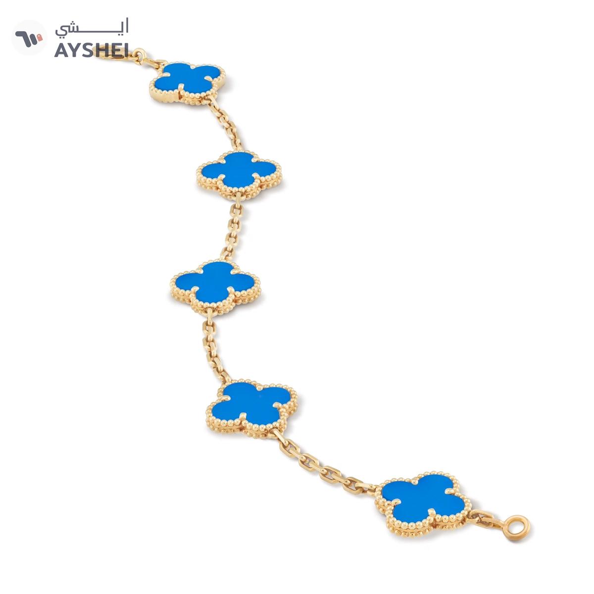 Van Cleef & Arpels Vintage Alhambra bracelet, 5 motifs Agate-5-5