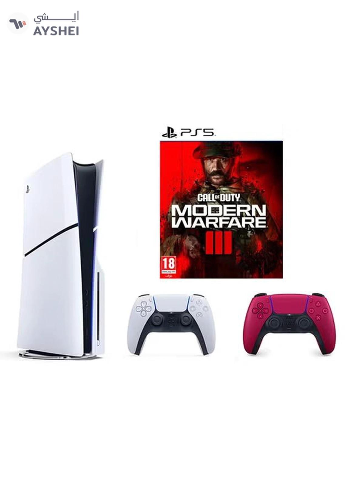 Sony PlayStation 5 Slim Disc Console with Extra Red Controller and Call of Duty: Modern Warfare III Bundle-0-portrait